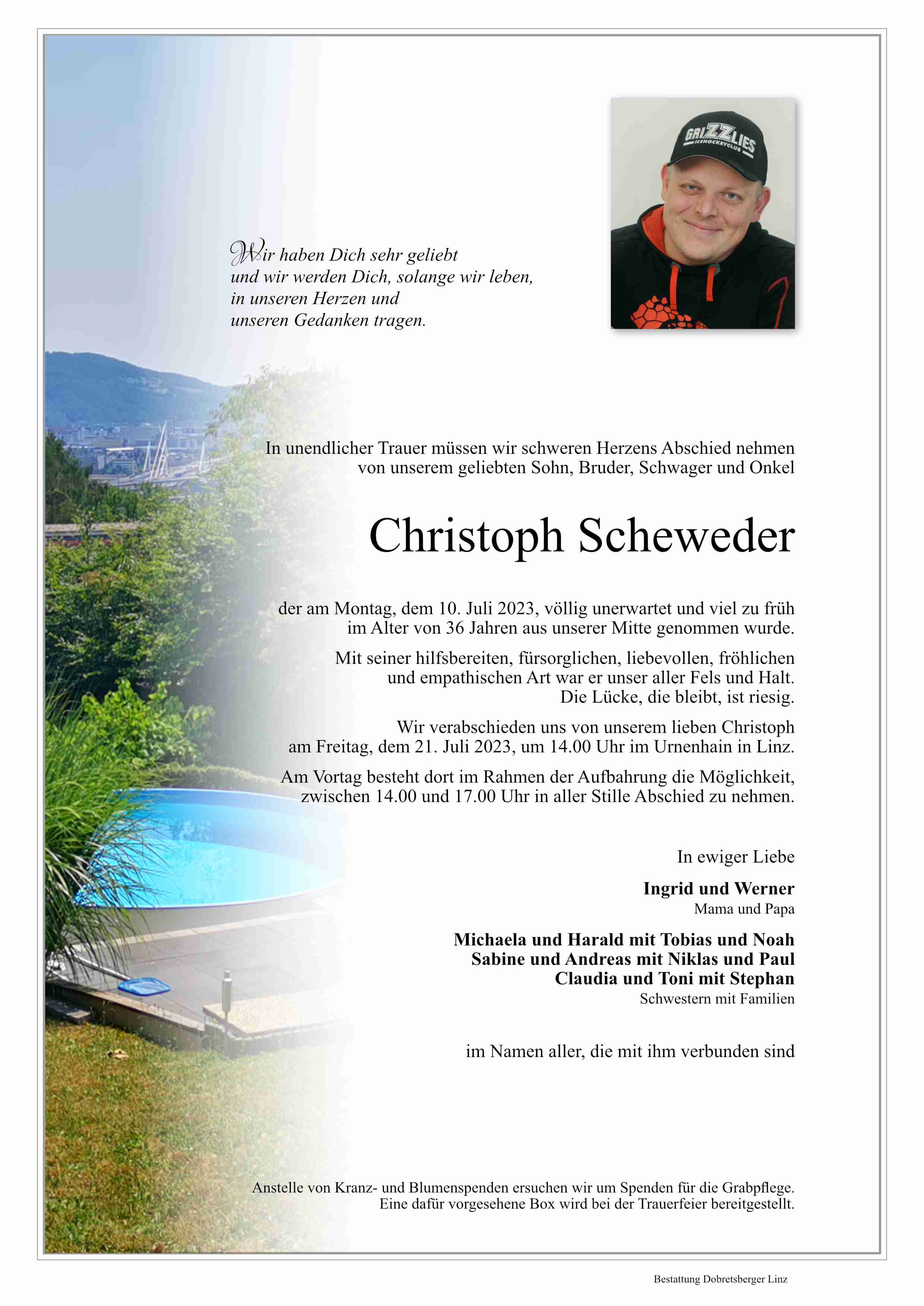 Trauer um Christoph Scheweder